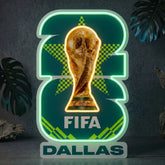 Enseigne néon de la Coupe du Monde de la FIFA 2026 à Dallas