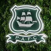Enseigne néon du blason de Plymouth Argyle