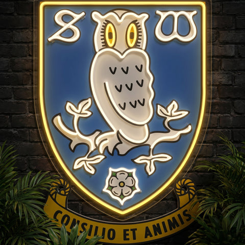 Enseigne néon des blasons de Sheffield Wednesday