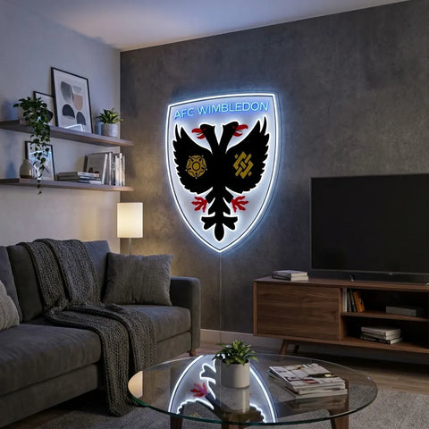 Enseigne néon des blasons de l'AFC Wimbledon