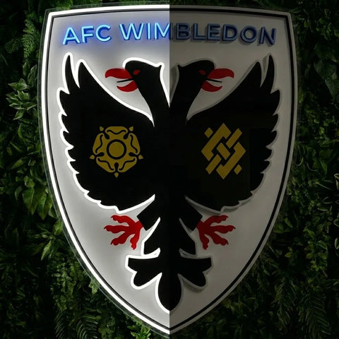 Enseigne néon des blasons de l'AFC Wimbledon
