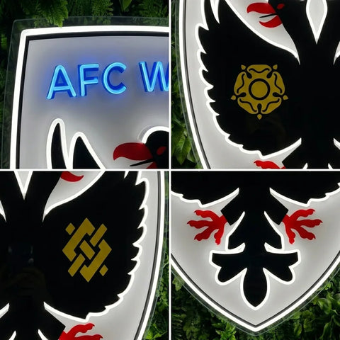 Enseigne néon des blasons de l'AFC Wimbledon