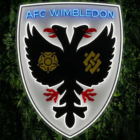 Enseigne néon des blasons de l'AFC Wimbledon