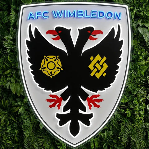 Enseigne néon des blasons de l'AFC Wimbledon
