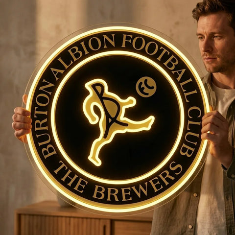 Enseigne néon du blason de Burton Albion
