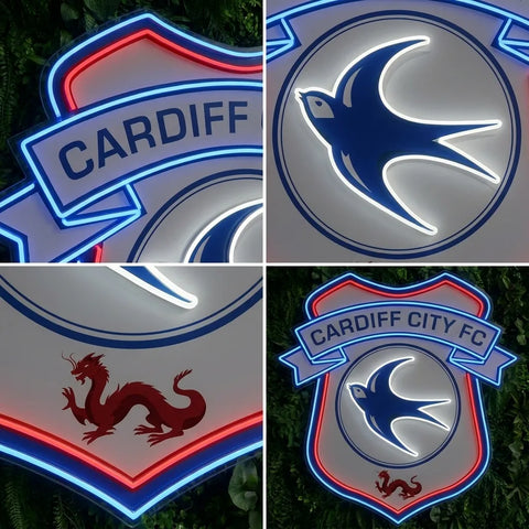 Enseigne néon du blason de Cardiff City