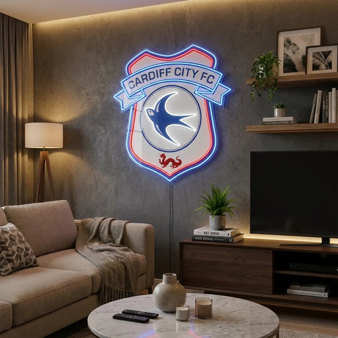 Enseigne néon du blason de Cardiff City