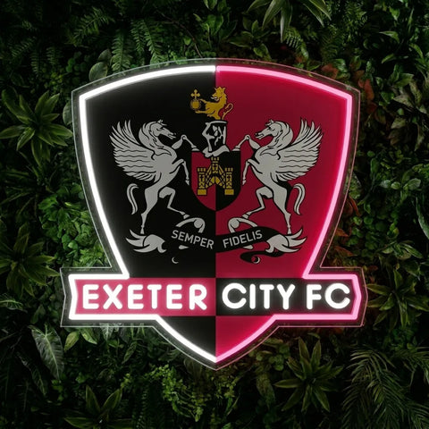 Enseigne néon du blason de l'Exeter City