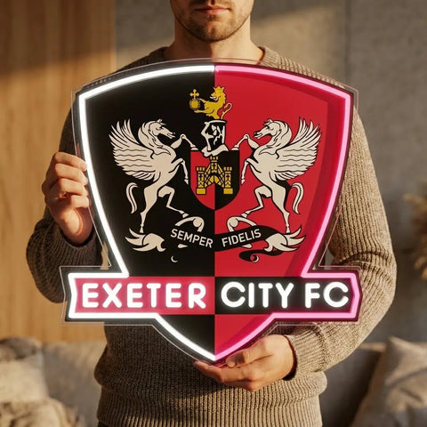 Enseigne néon du blason de l'Exeter City