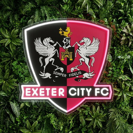 Enseigne néon du blason de l'Exeter City