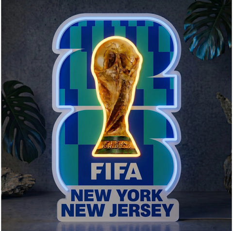 Enseigne néon Coupe du Monde FIFA 2026 New York New Jersey