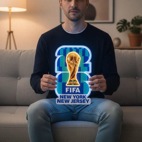 Enseigne néon Coupe du Monde FIFA 2026 New York New Jersey