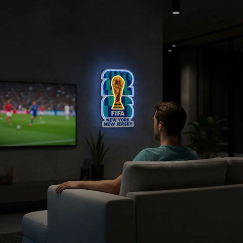 Enseigne néon Coupe du Monde FIFA 2026 New York New Jersey