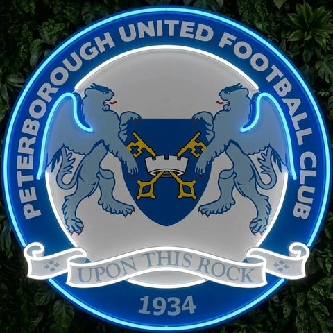 Enseigne néon du blason de Peterborough United