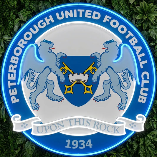 Enseigne néon du blason de Peterborough United