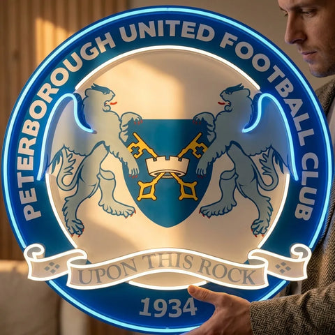 Enseigne néon du blason de Peterborough United