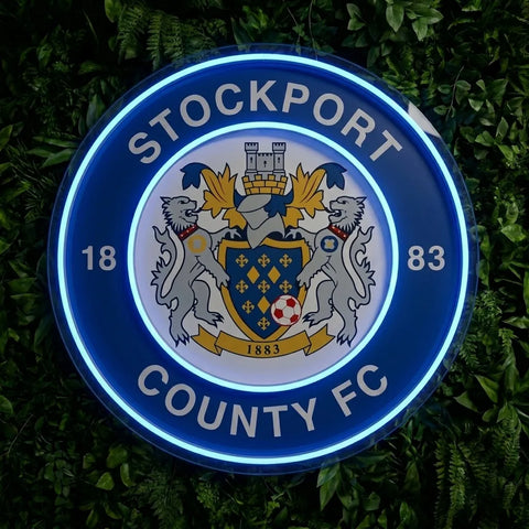 Enseigne néon du blason du Stockport County FC