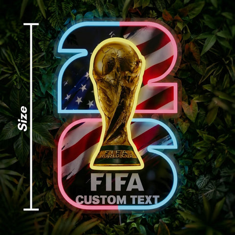 Enseigne néon personnalisée Coupe du monde - États-Unis