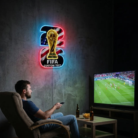 Enseigne néon personnalisée Coupe du monde - États-Unis