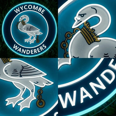 Enseigne néon du blason de Wycombe Wanderers