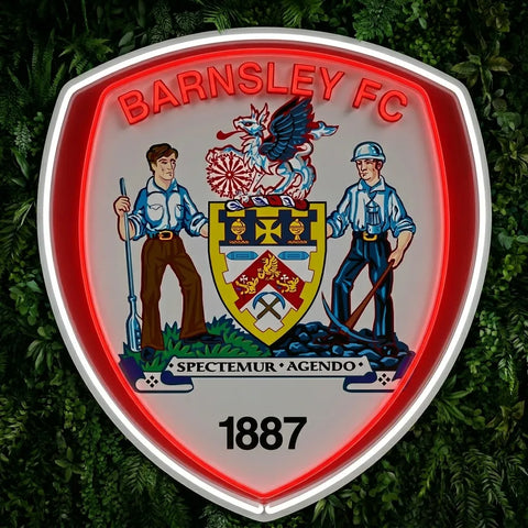 Enseigne néon des blasons du Barnsley FC