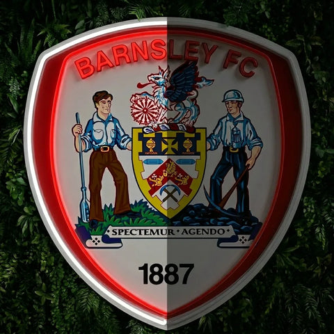 Enseigne néon des blasons du Barnsley FC