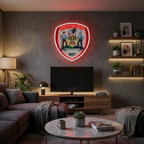 Enseigne néon des blasons du Barnsley FC