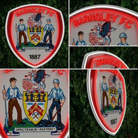 Enseigne néon des blasons du Barnsley FC