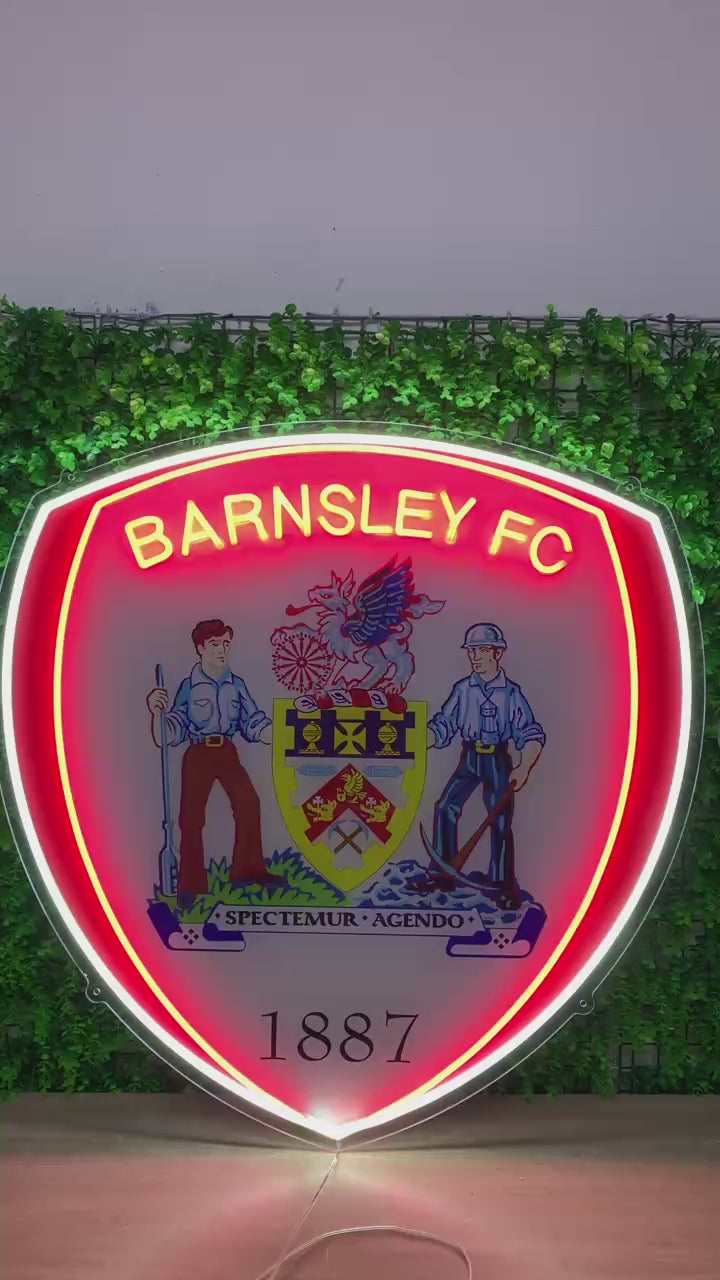 Enseigne néon des blasons du Barnsley FC