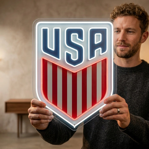 Enseigne néon Coupe du Monde USA