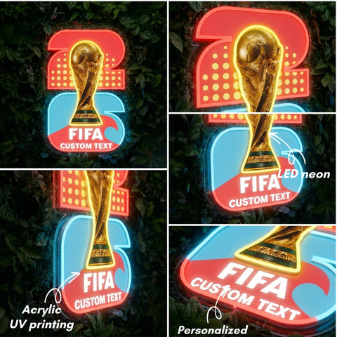 Enseigne néon personnalisée Coupe du Monde - Los Angeles