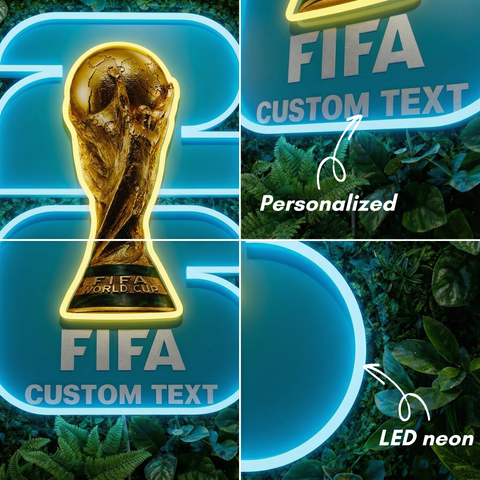Enseigne néon Coupe du monde personnalisée